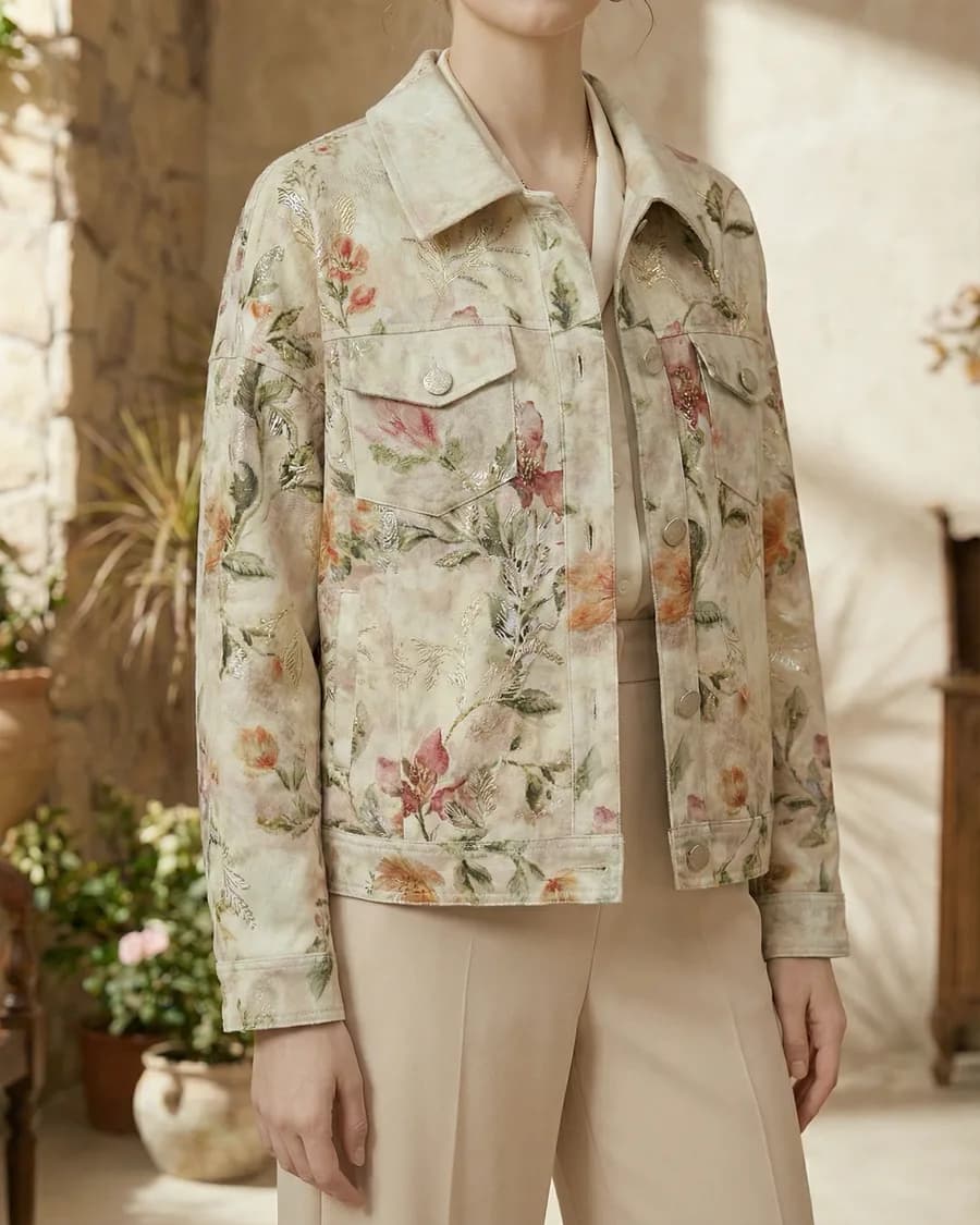 Veste structurée sur fond lumineux
