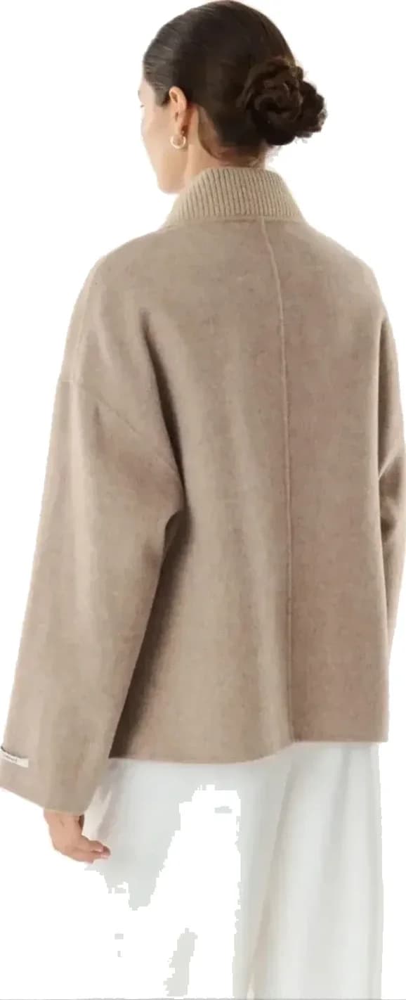 Veste taupe en laine et cachemire, vue 6