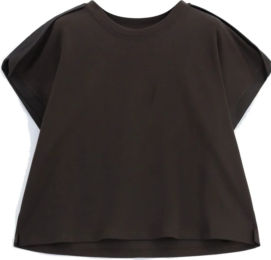T-shirt brun café ample à manches oversize, vue 2